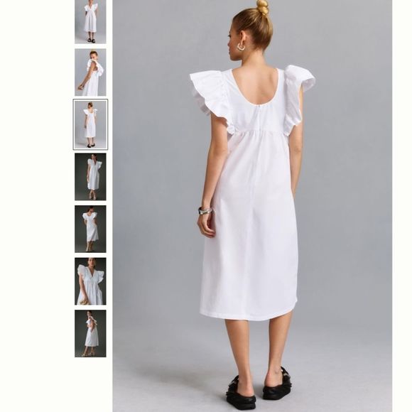 Anthropologie Maeve Printed Flutter-Sleeve Babydoll Dress - Picture 3 of 3